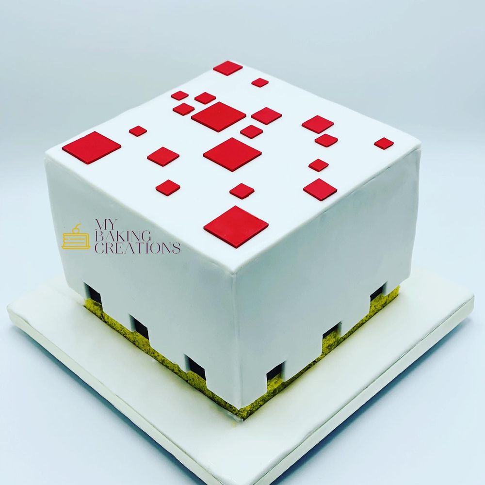 Custom Minecraft themed sculpted birthday cake Bay Area